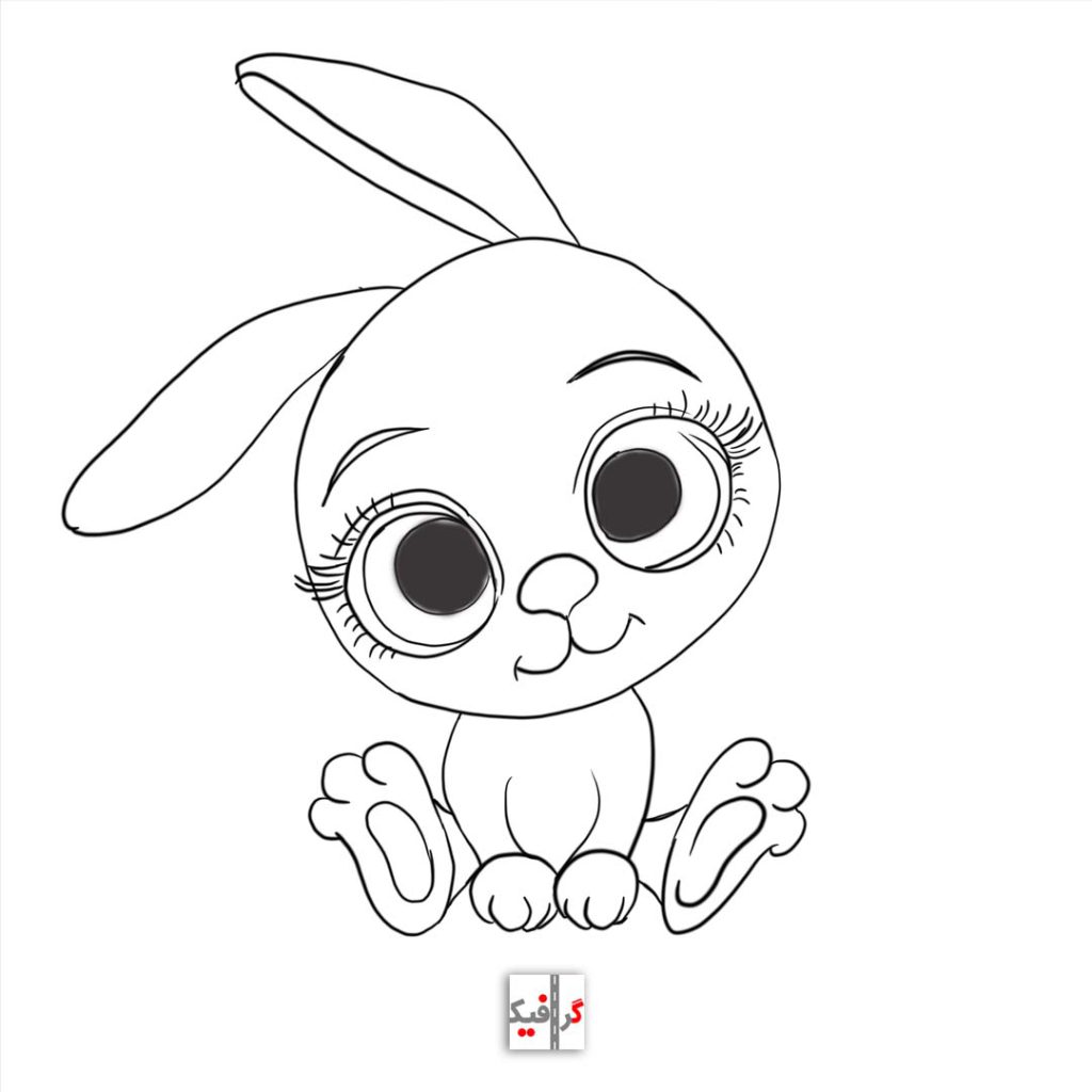 طرح اولیه نقاشی دیجیتال خرگوش